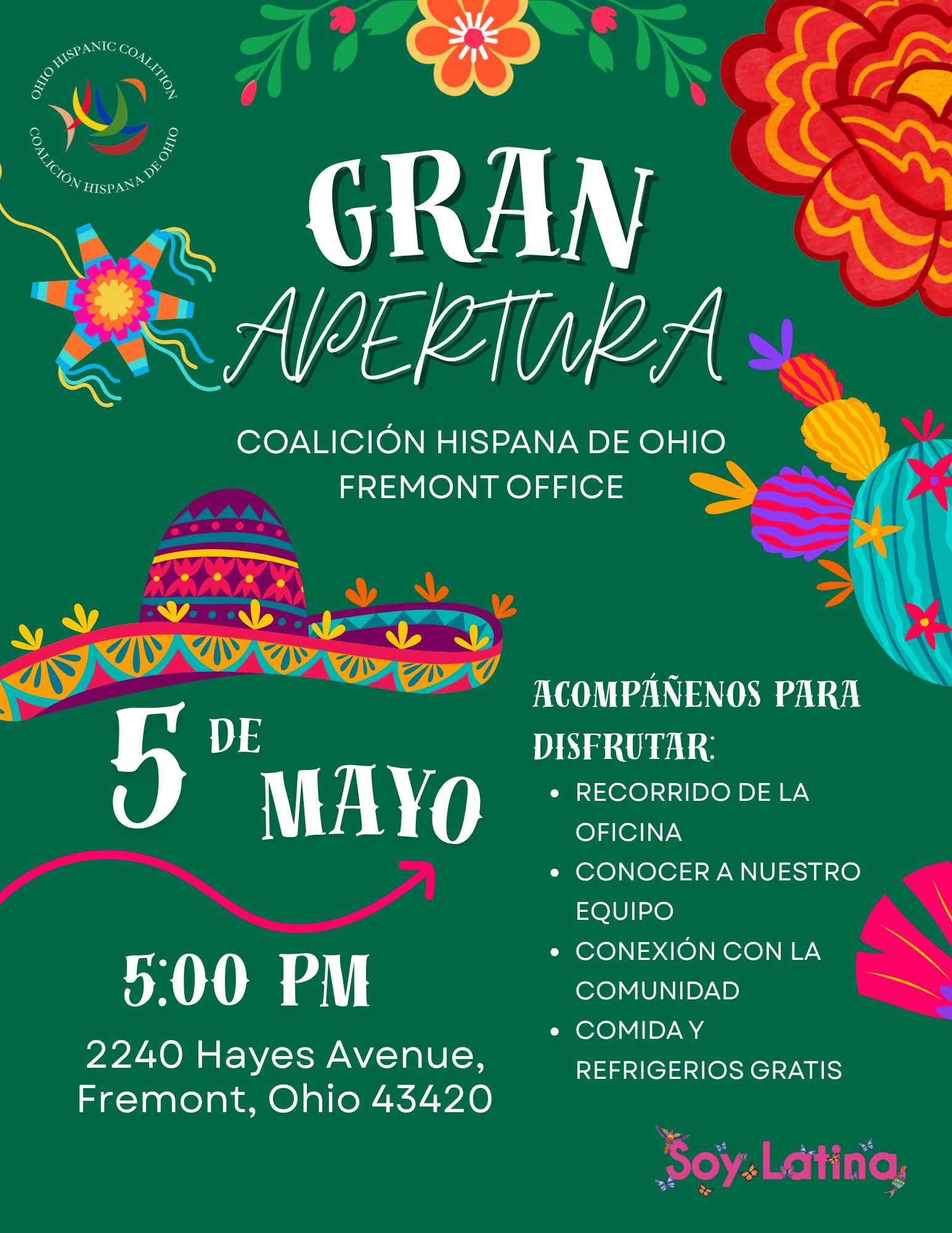 GRAN APERTURA - Coalicion Hispana de Ohio - FREMONT OFFICE