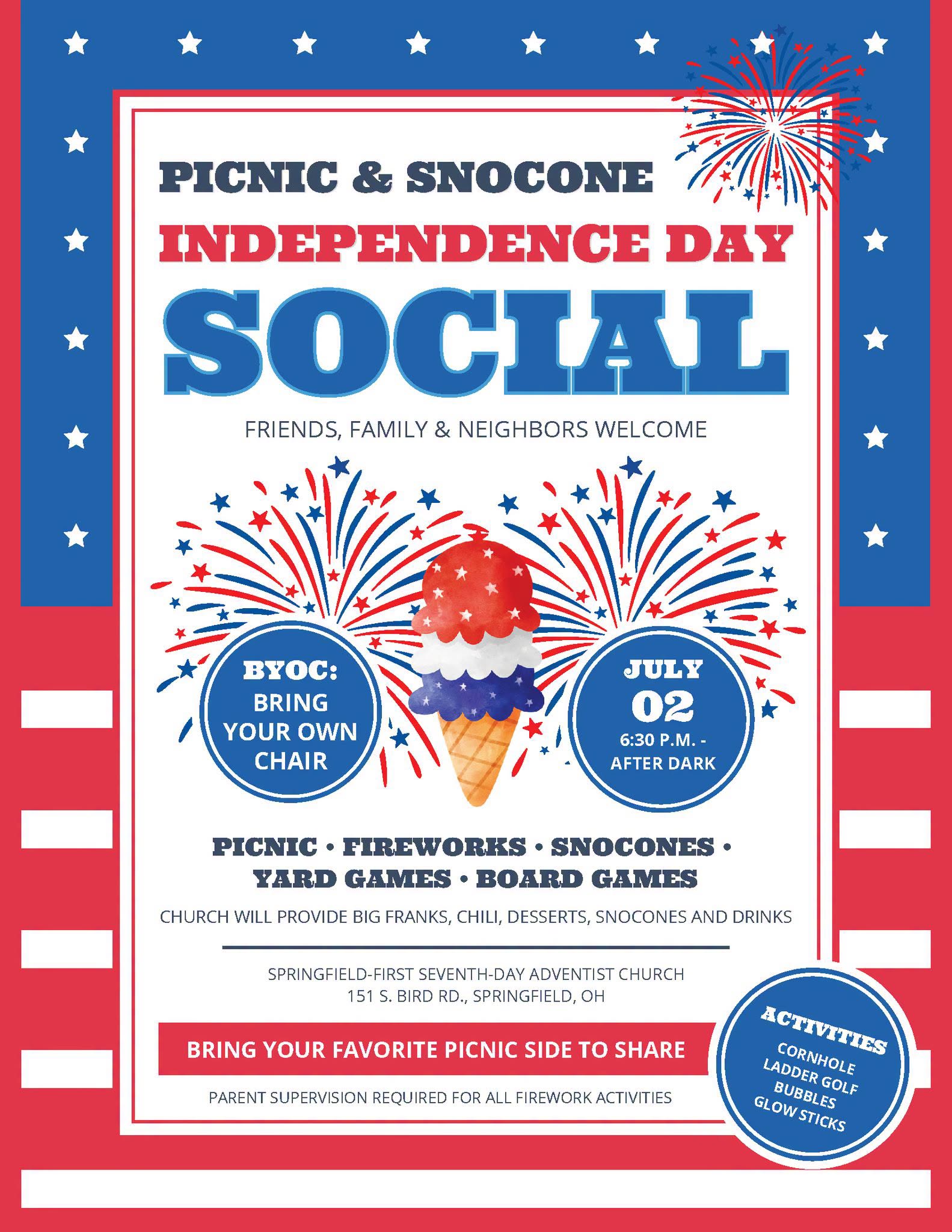 ¡Estás invitado a Open Hands Free Pantry 's Independence Day Social!