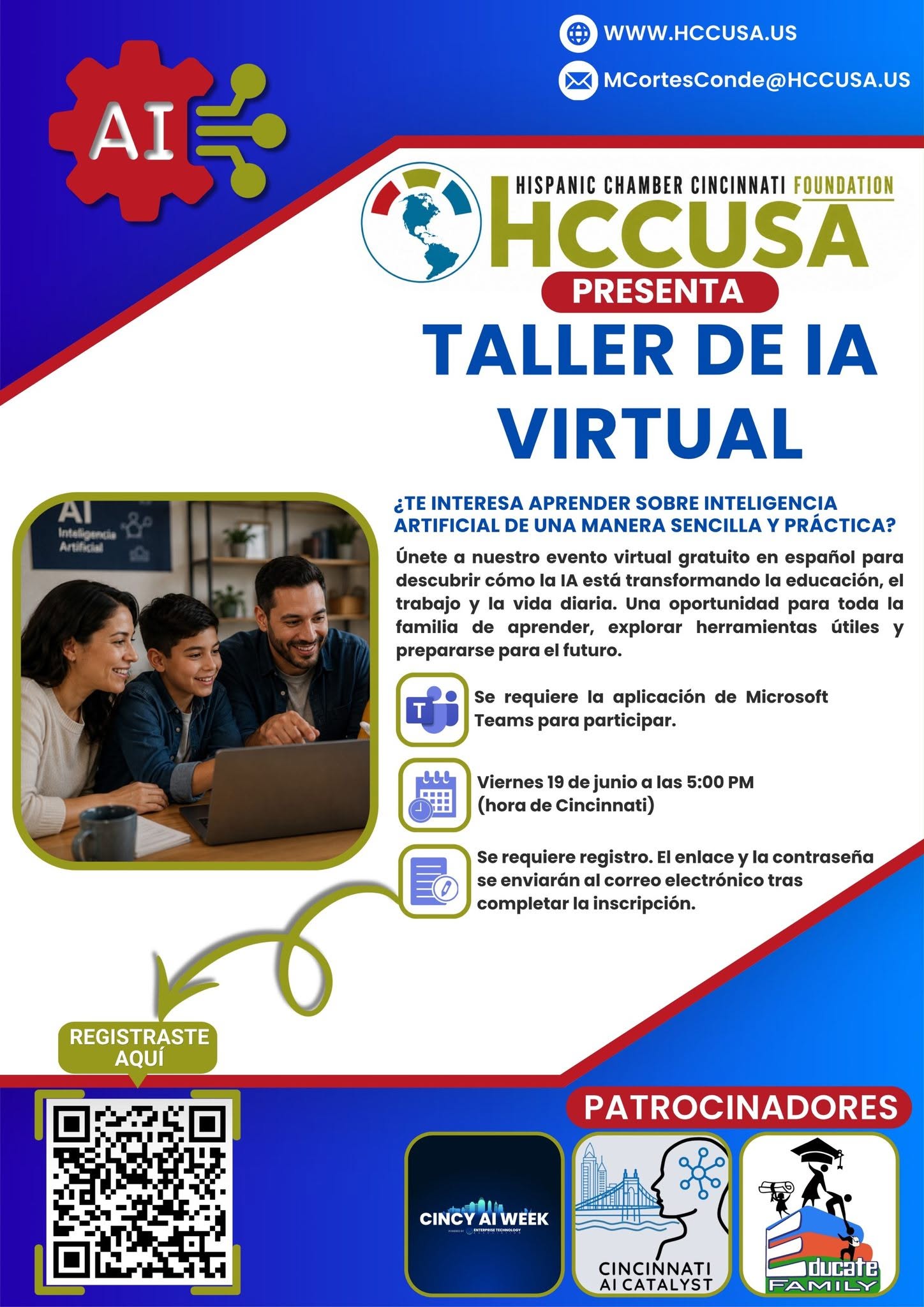 Attention, Cincinnati: The Cincinnati USA Hispanic Chamber Foundation presents a Virtual Artificial Intelligence (AI) Workshop