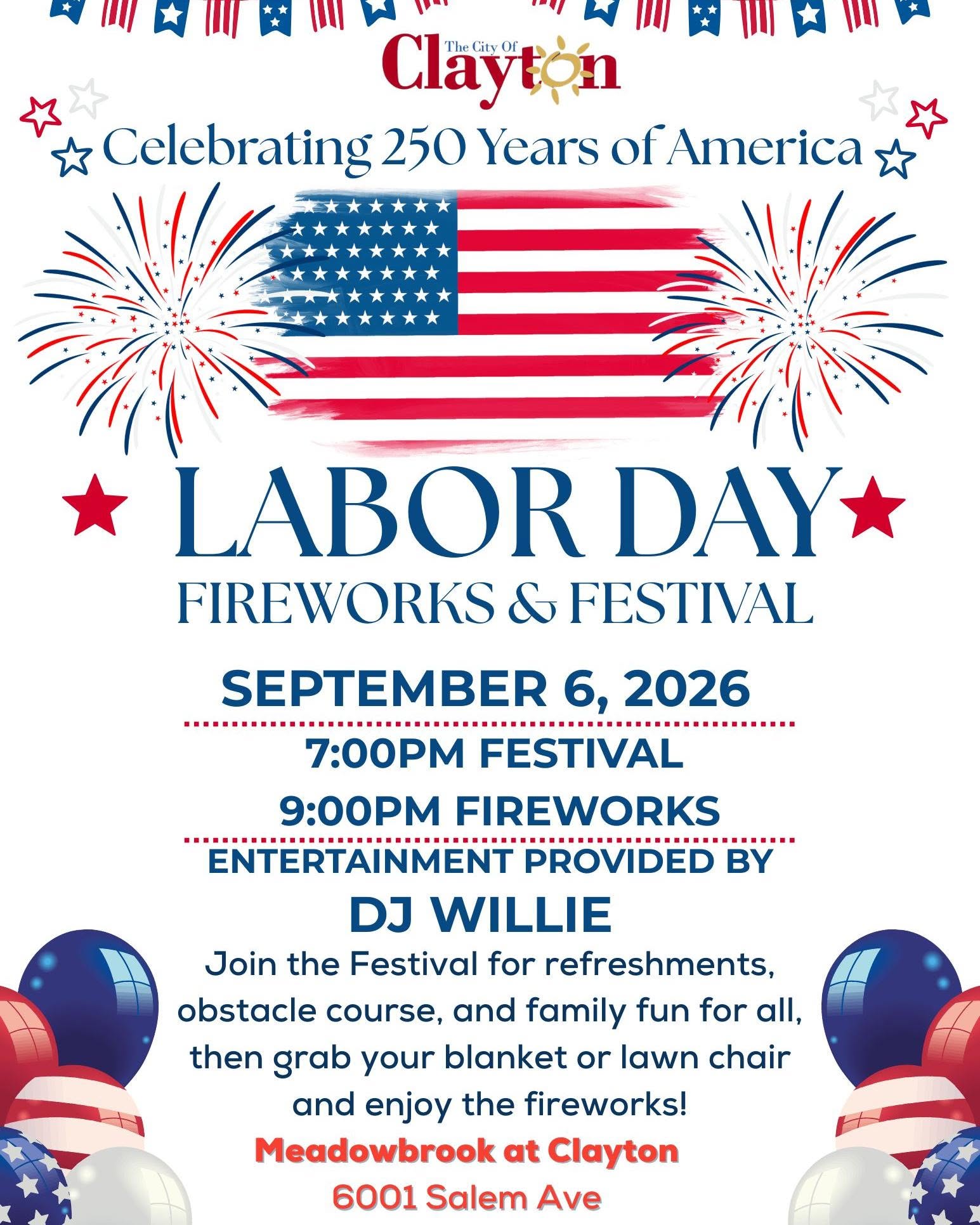 250 aniversario de América en el Labor Day Fireworks & Festival