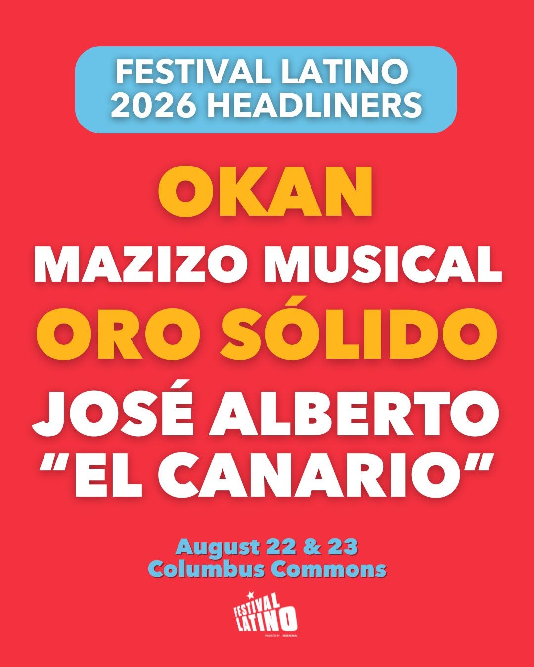 FESTIVAL LATINO 2026 HEADLINERS