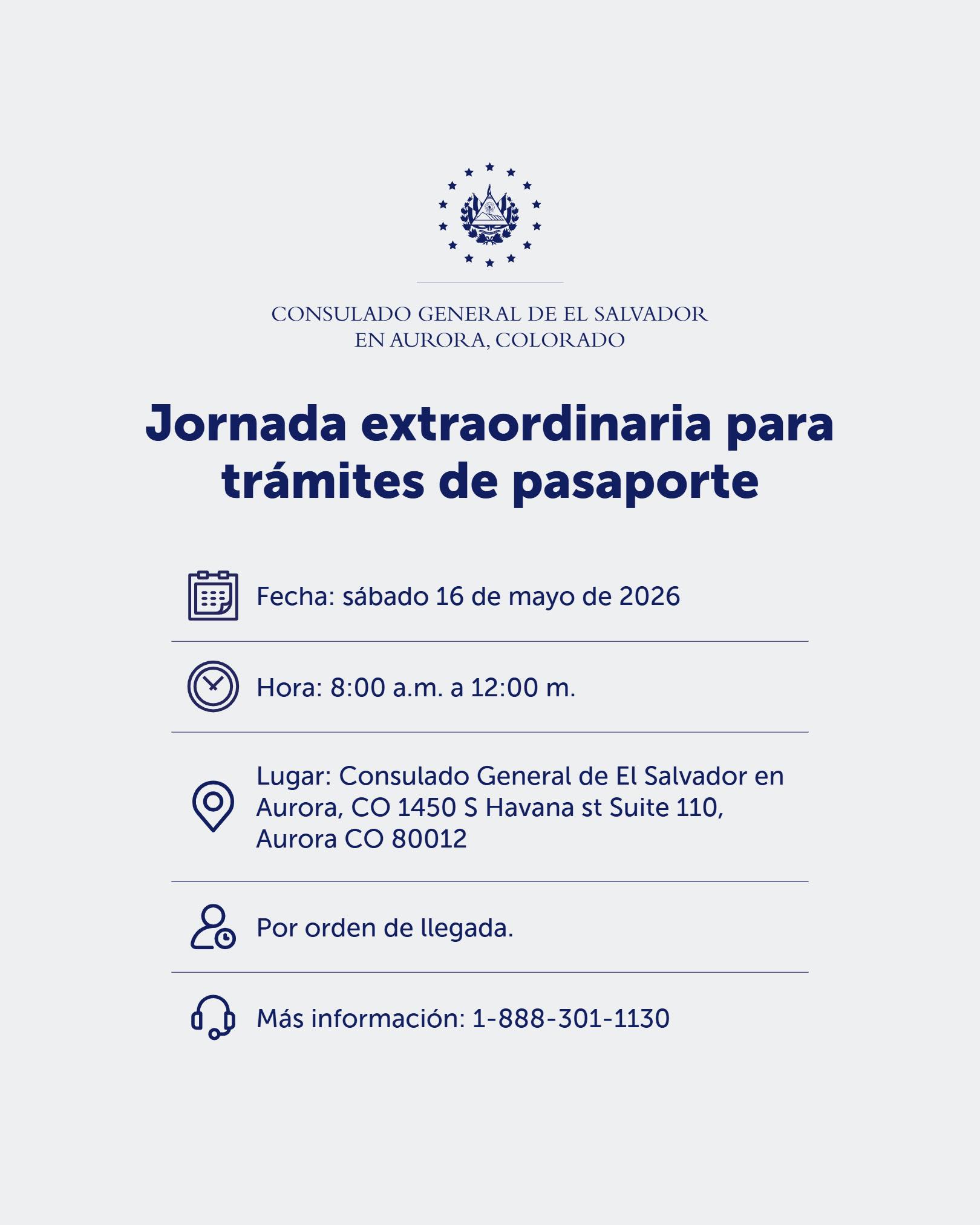 Consulados de El Salvador en Estados Unidos: Jornada extraordinaria para trámites de pasaporte