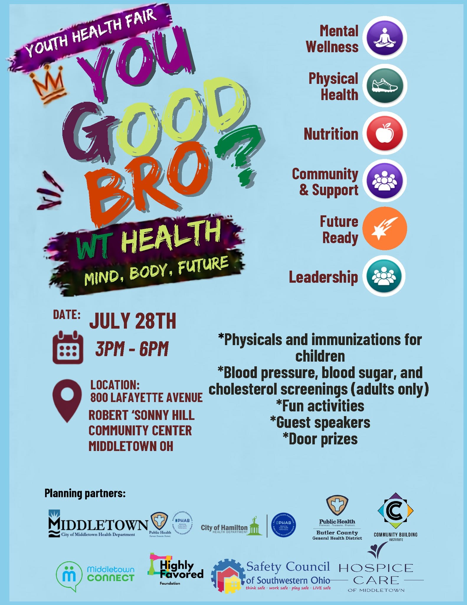 Youth Health Fair: YOU GOOD BRO? WT HEALTH Mind, Body, Future