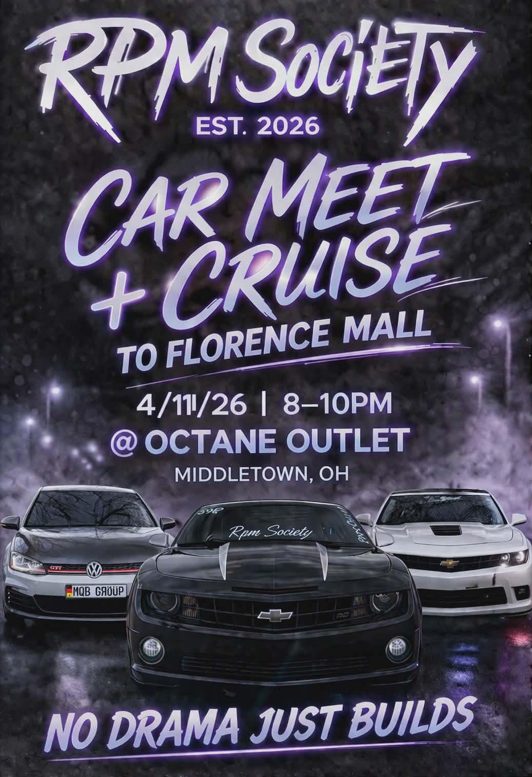 RPM Society Car Meet + Cruise to Florence