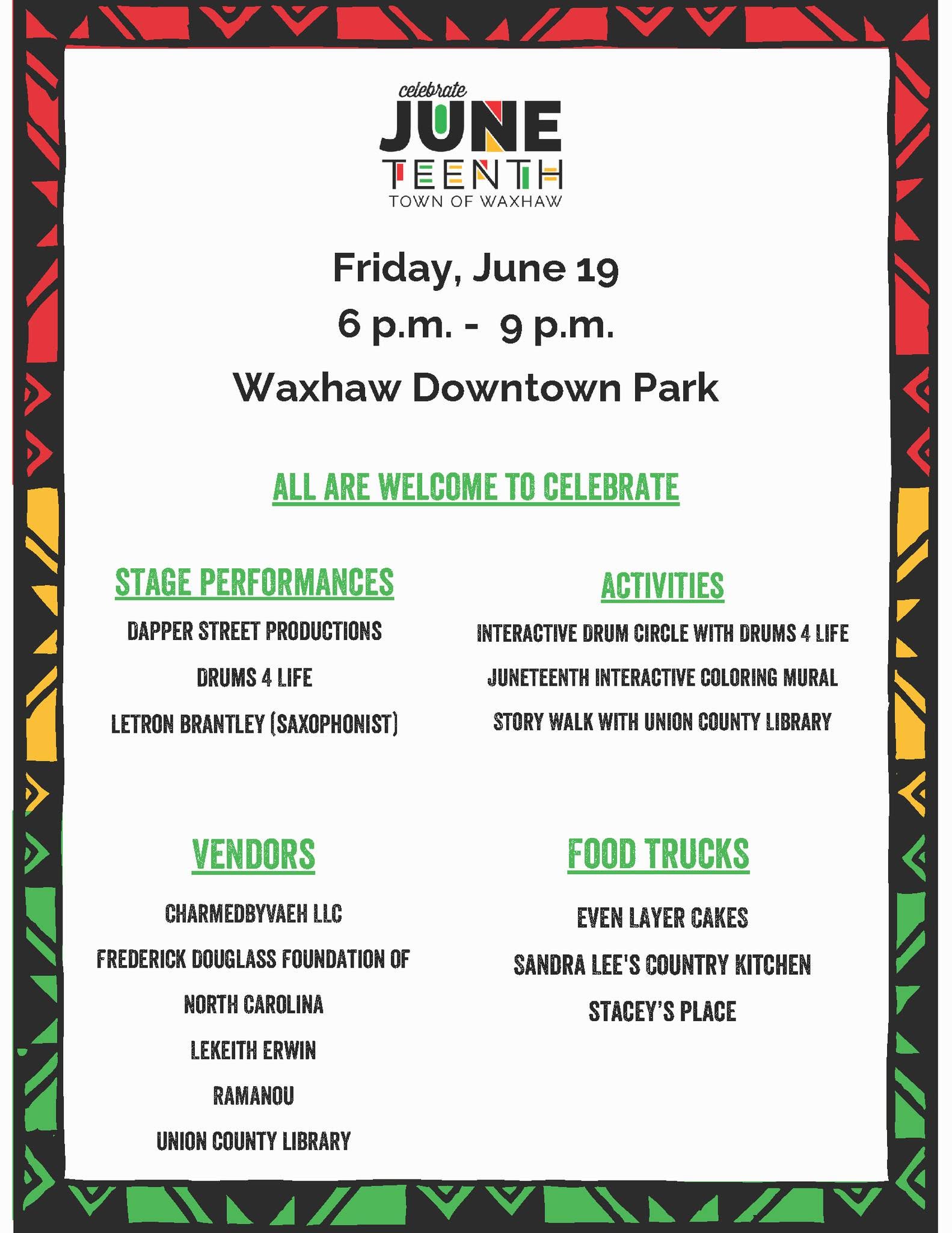 Celebrate Juneteenth - Town of Waxhaw