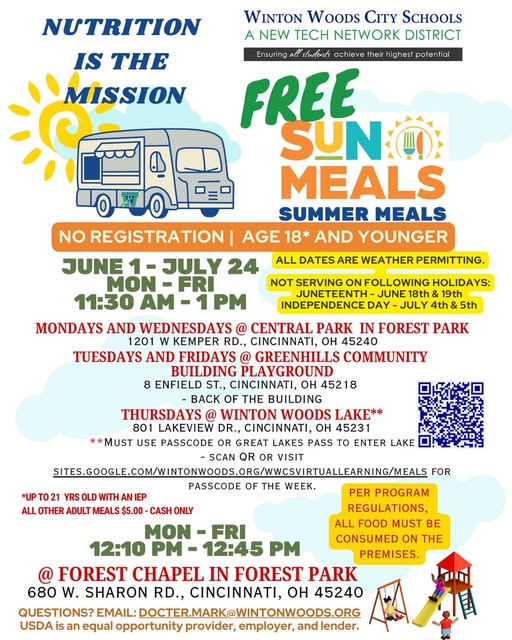 Free Summer Meals: Sun Meals