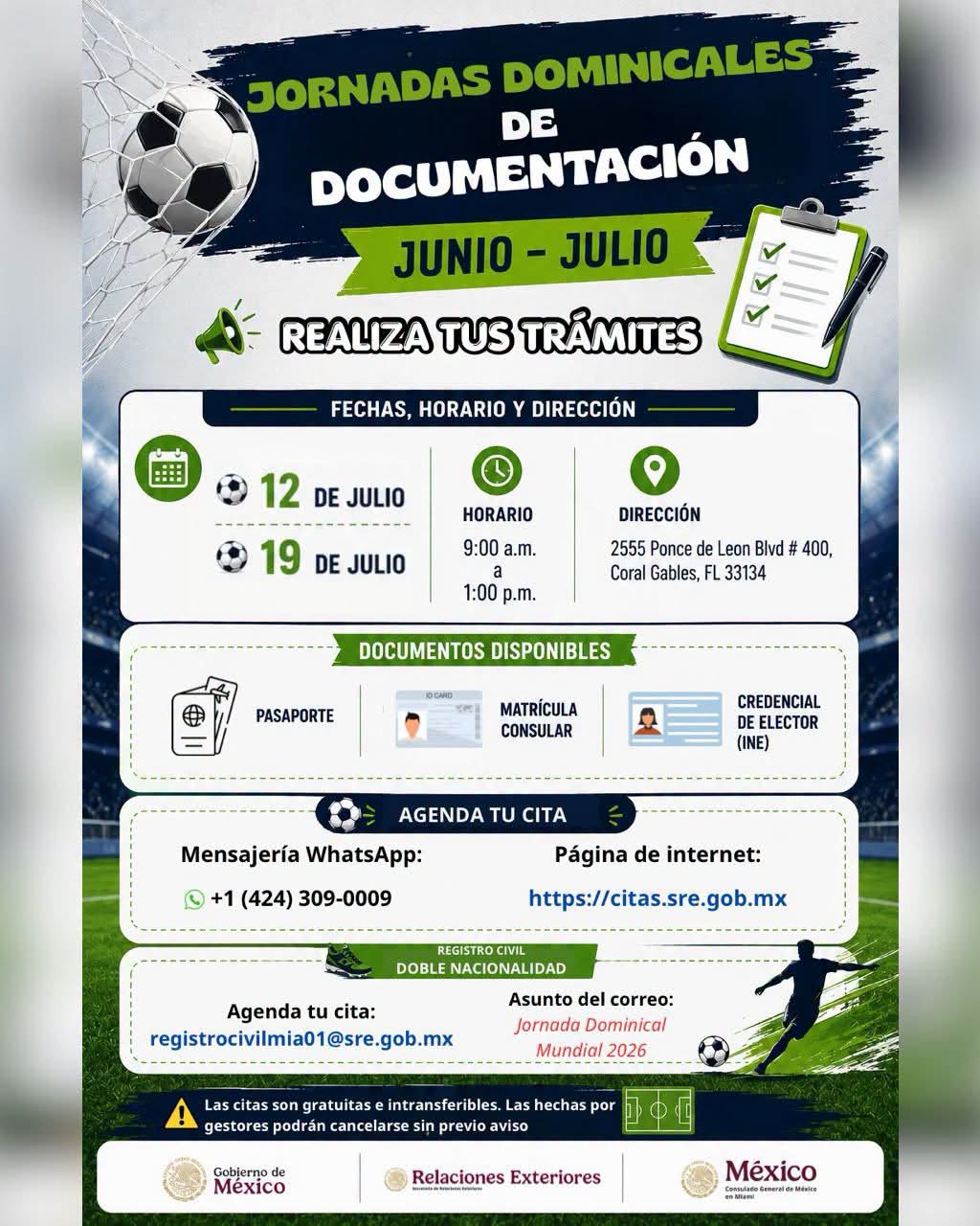 Consulate General of Mexico in Miami - SUNDAY DOCUMENTATION DAY