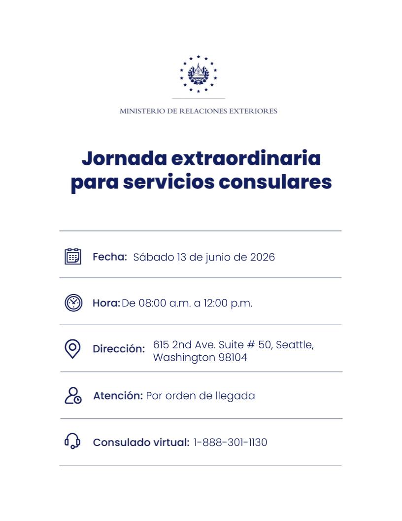Consulates of El Salvador in the United States: Extraordinary day for consular services