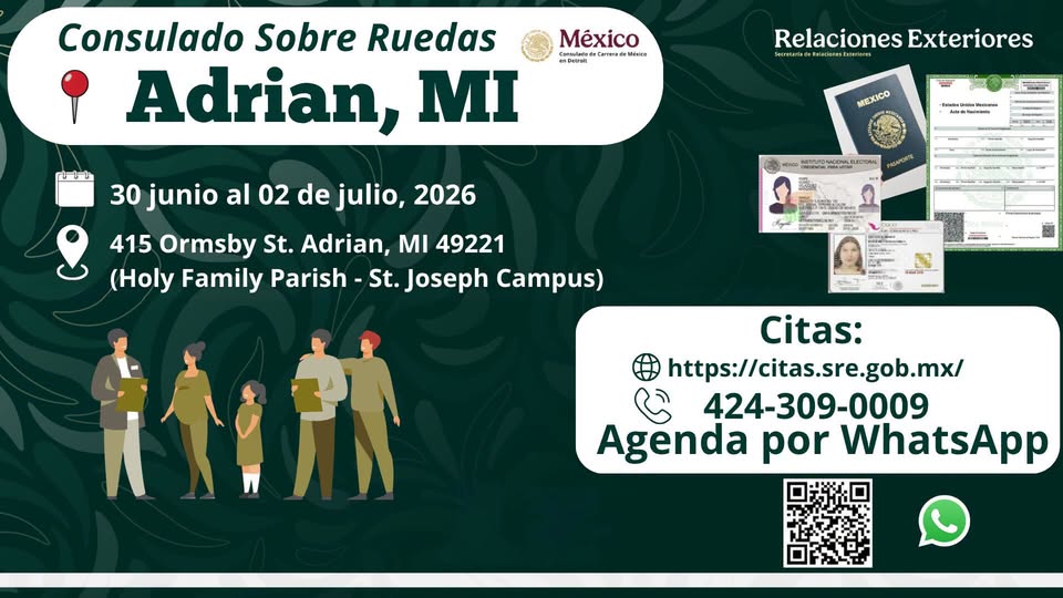 Consulate of Mexico in Detroit, MI – Mobile Consulate Adrian, MI