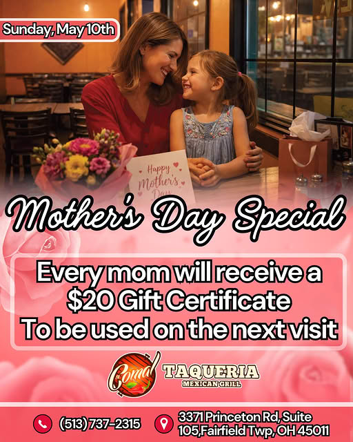 Mother’s Day Special at Como Taqueria Mexican Grill