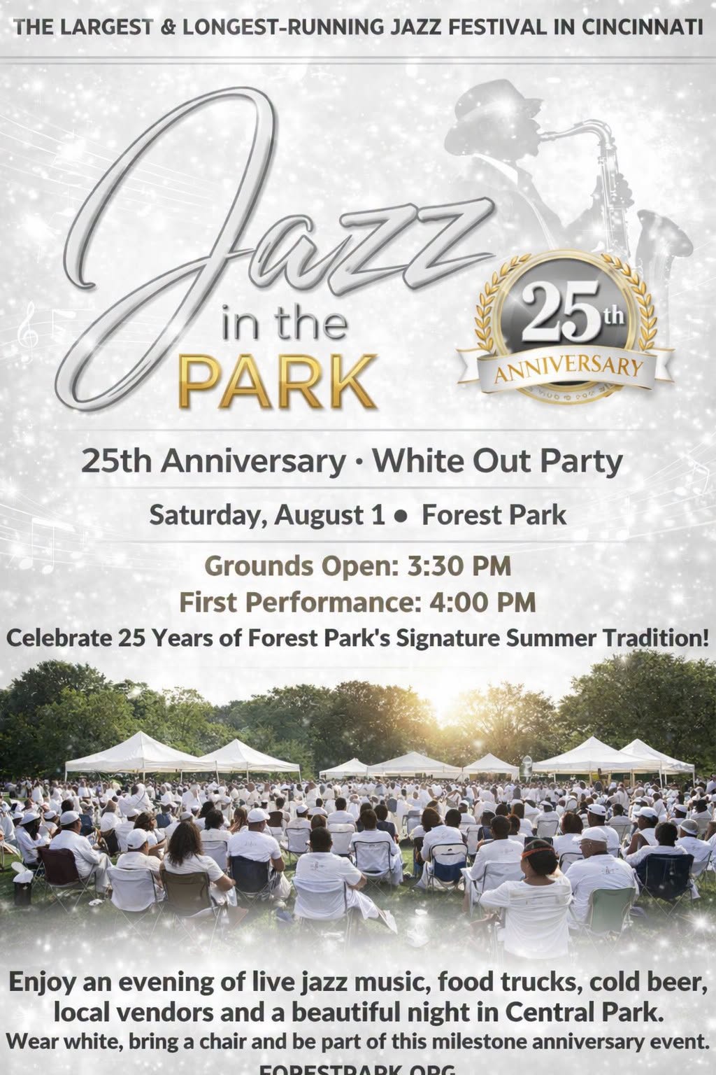 Jazz en el Parque – ¡Fiesta White Out del 25º aniversario!