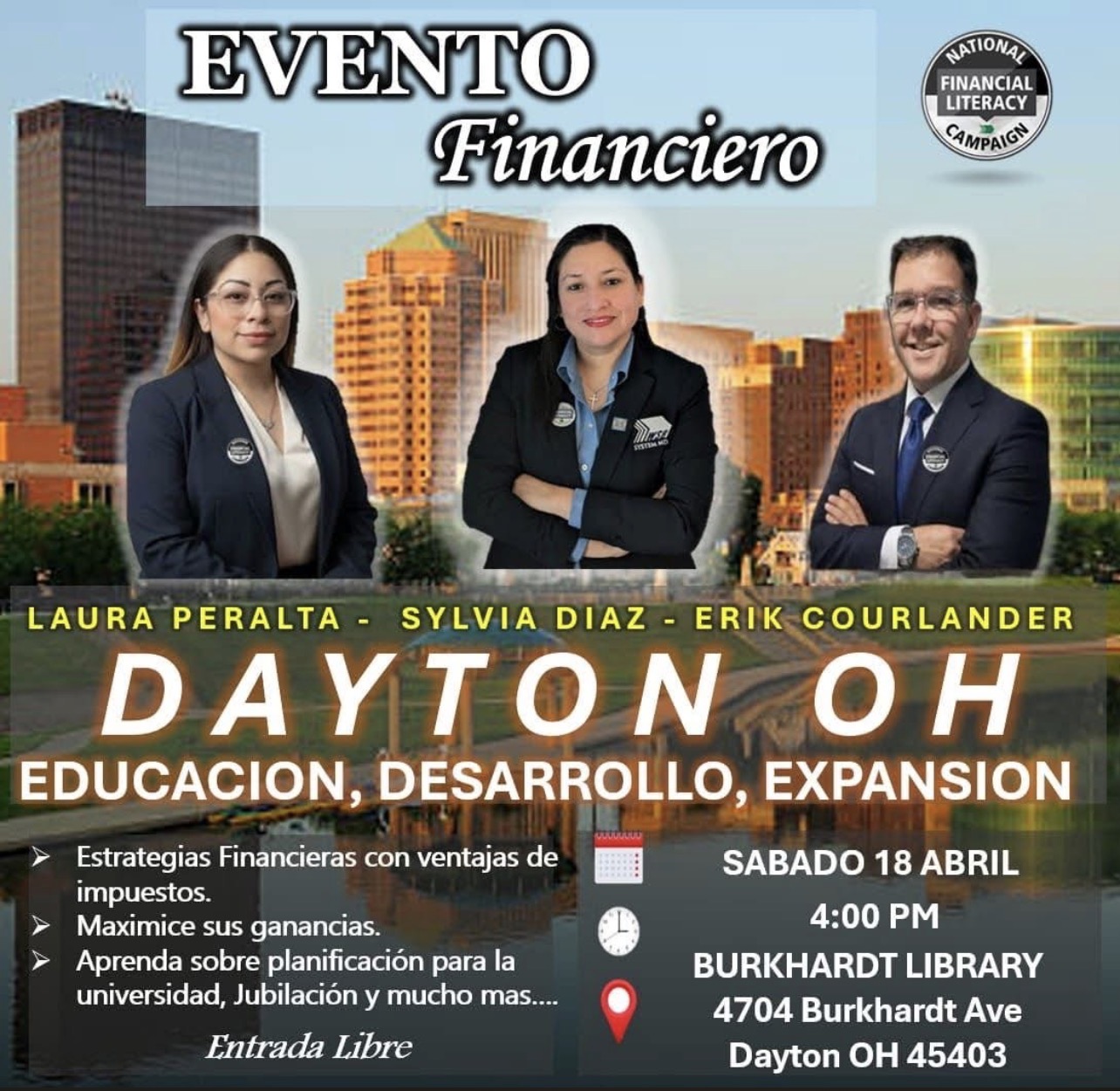 Evento Financiero: Educación, Desarrollo, Expansión (Dayton OH)