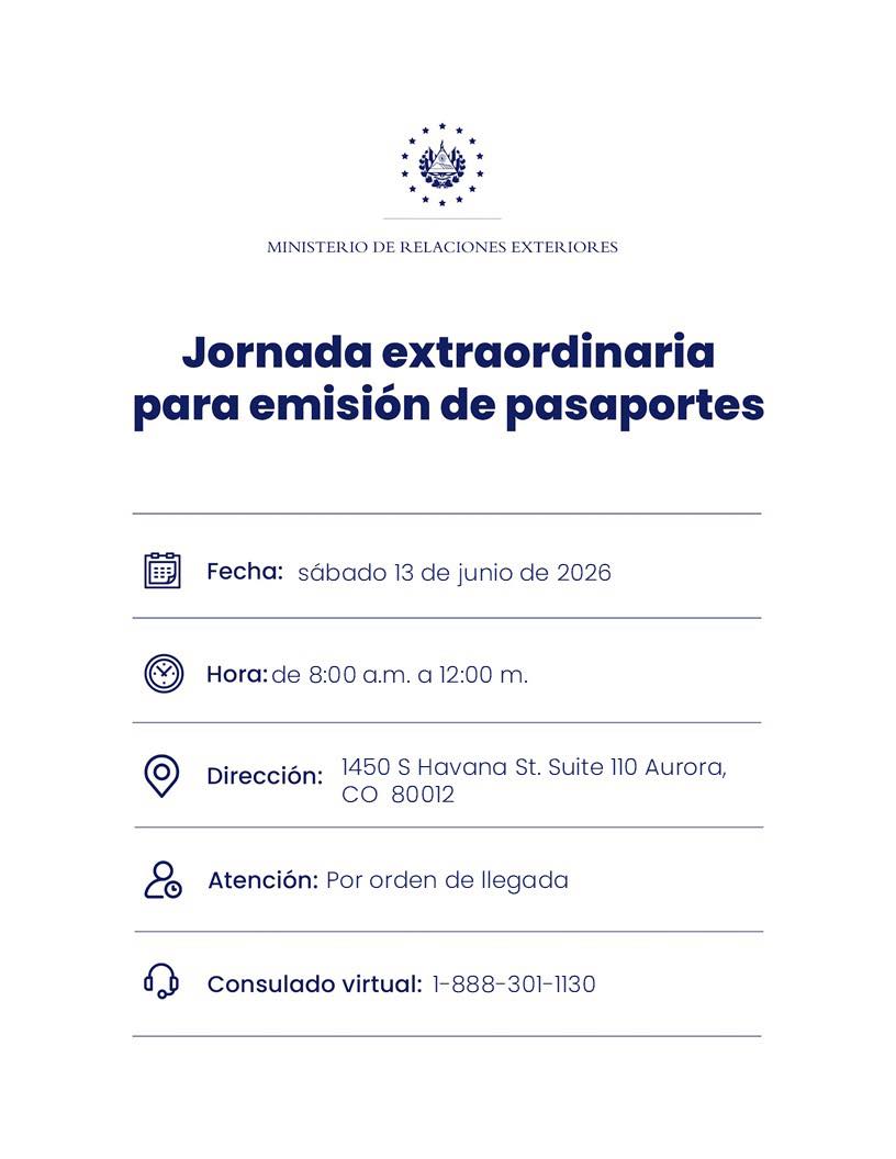 CONSULATE OF EL SALVADOR: Special Passport Issuance Day