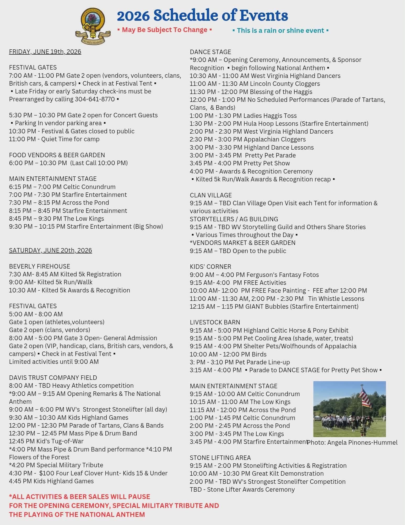 2026 Events Program - Community Festival