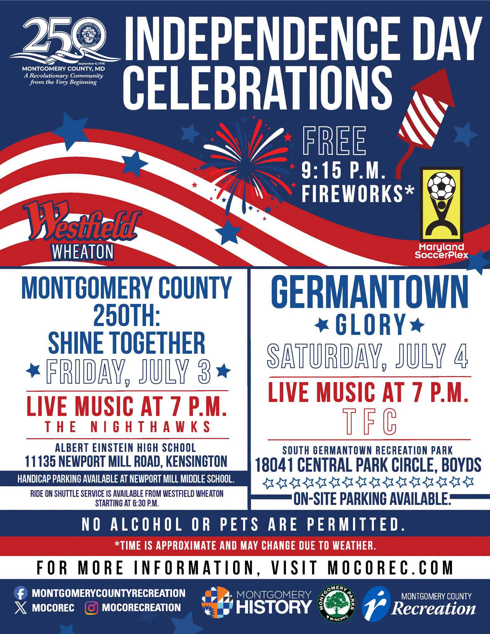Independence Day Celebrations – Montgomery County, MD