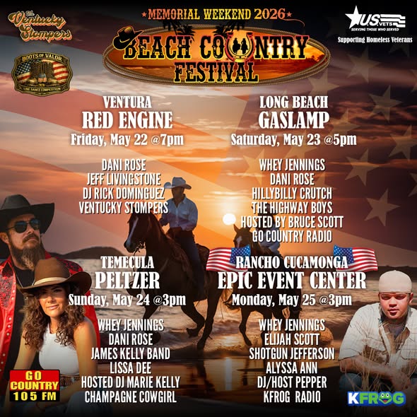 Gira del Beach Country Fest 2026 por el sur de California