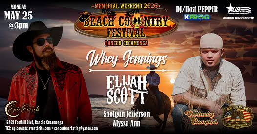 Beach Country Fest con Whey Jennings y Elijah Scott