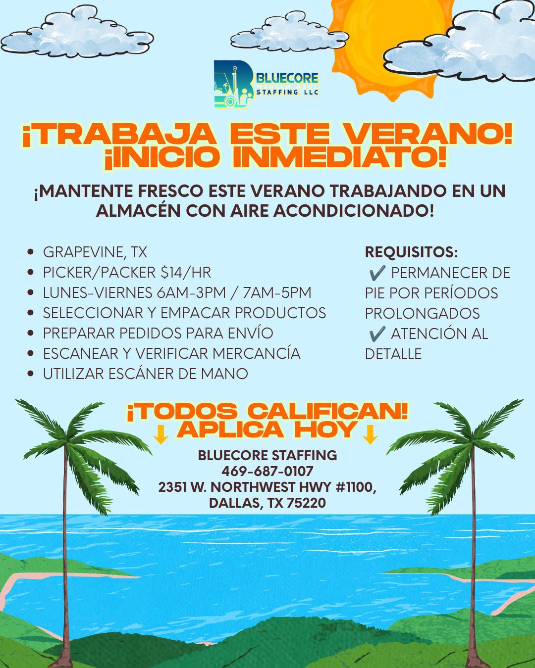 WORK THIS SUMMER – START IMMEDIATELY