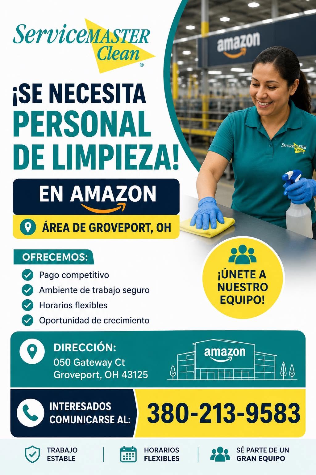 SERVICES MASTER CLEAN: Cleaning Staff Needed