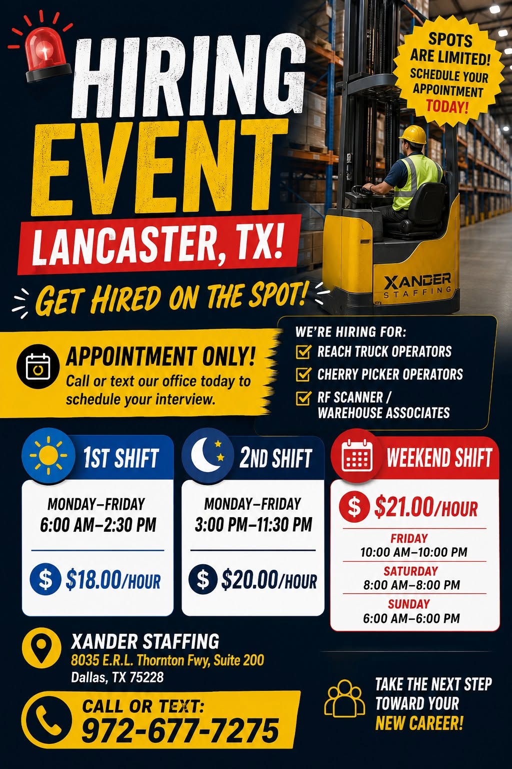 EVENTO DE CONTRATACIÓN – LANCASTER, TX
