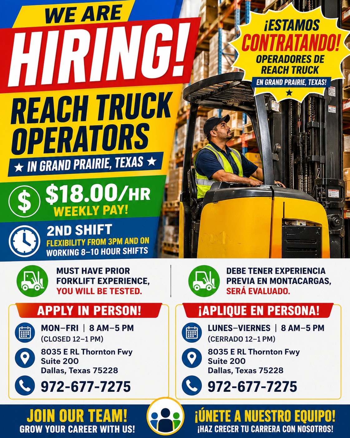 XANDER STAFFING: ESTAMOS CONTRATANDO: OPERADORES DE REACH TRUCK.