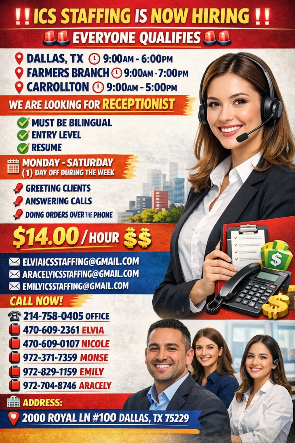 ‼️ICS STAFFING IS NOW HIRING ‼️