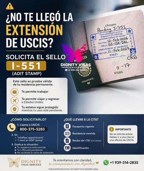 Servicio de sellos/gestión para USICS (I-551)