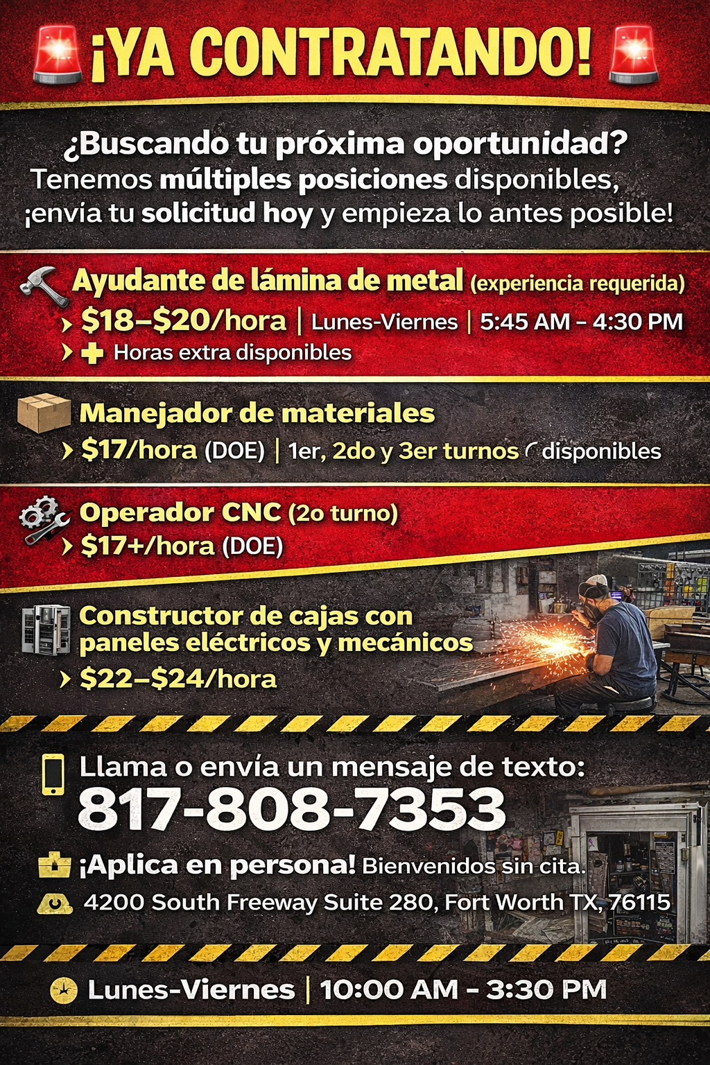 Se buscan ayudantes y operadores (empleos)