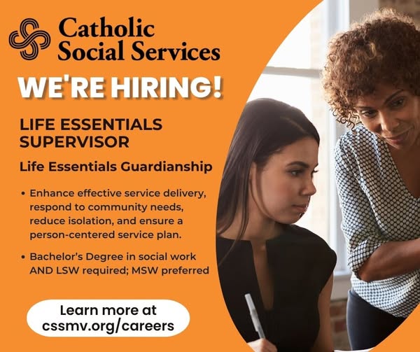 Supervisor de Life Essentials (Catholic Social Services)