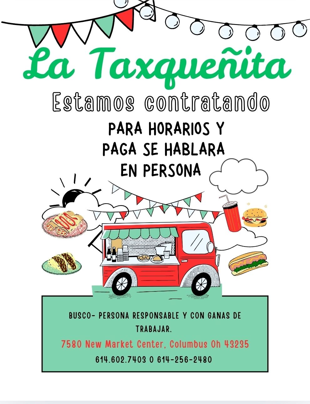 La Taquería - Trabajo para Horarios (Contratación)