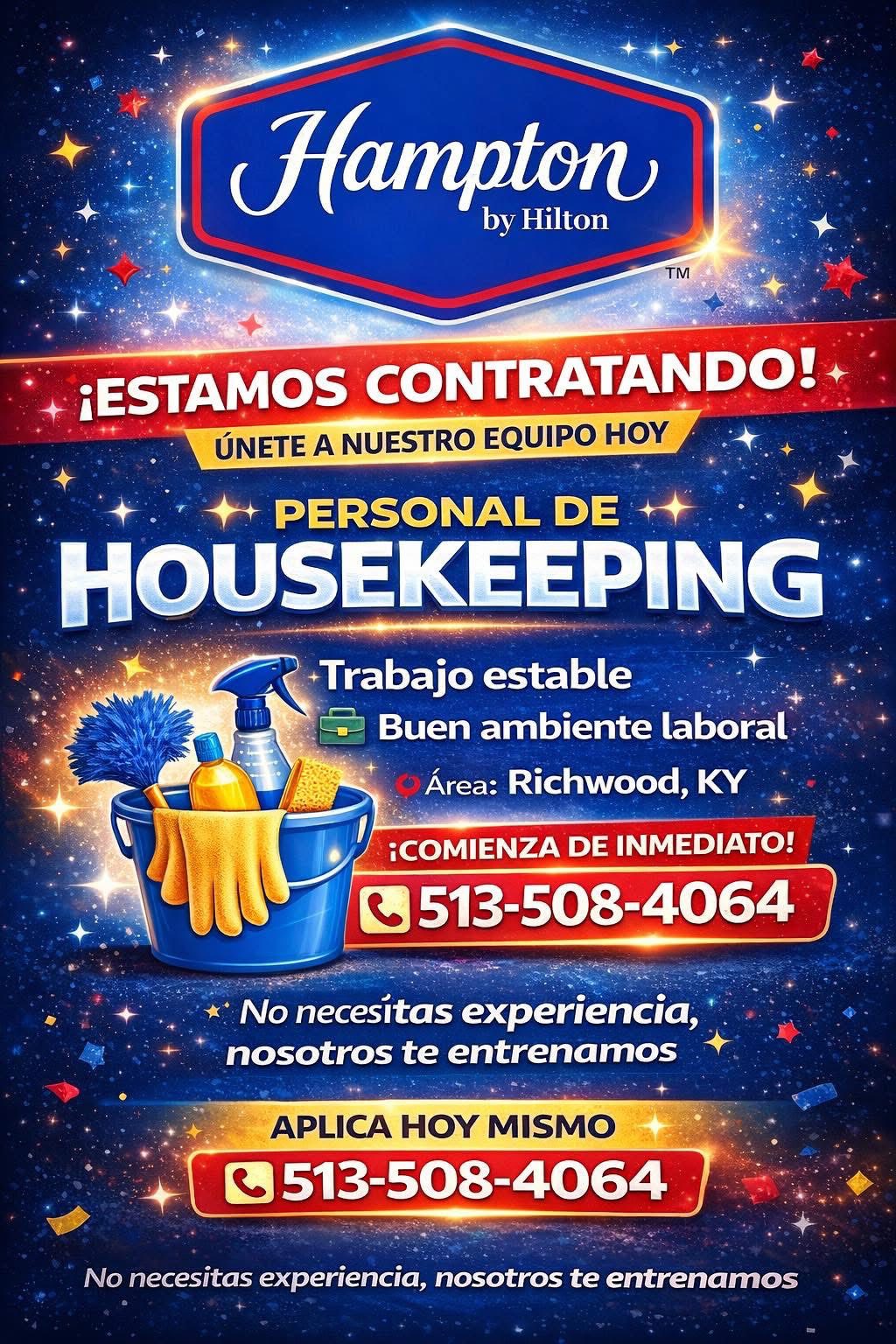 Contratación: Personal de Housekeeping (Limpieza)