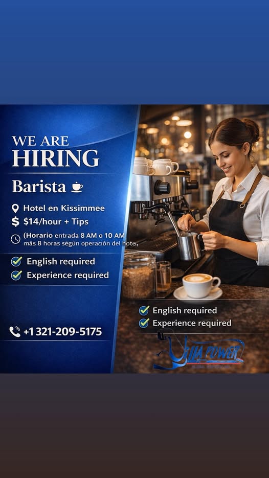 Se busca Barista (Hotel en Kissimmee)