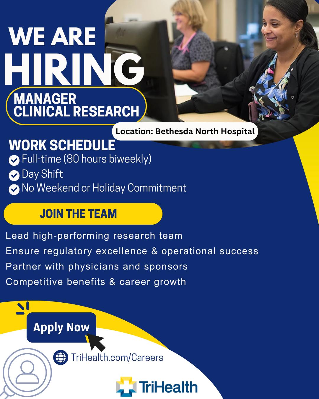 Se busca Manager Clinical Research - Bethesda North Hospital