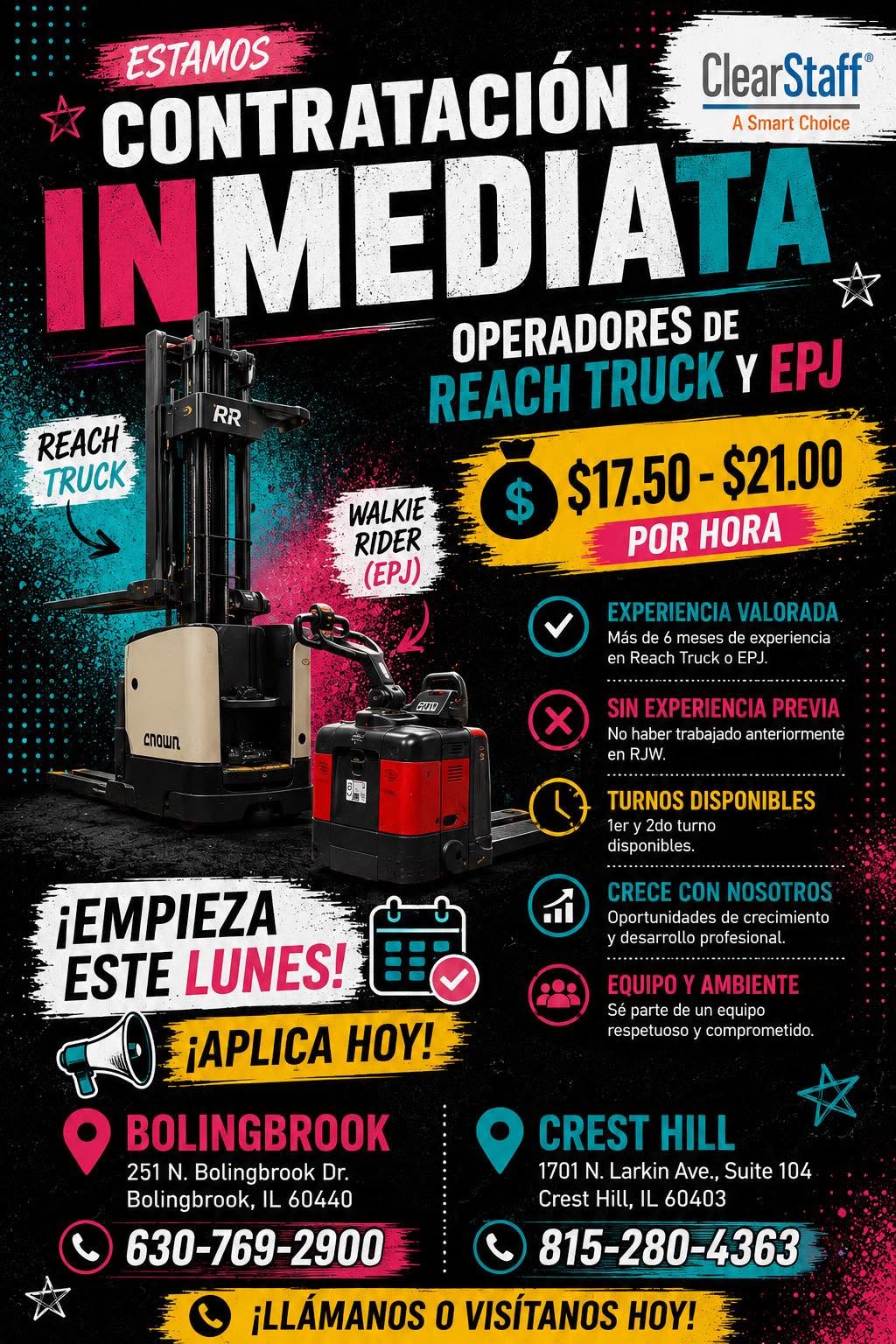 Immediate Hiring: Reach Truck and EPJ Operators