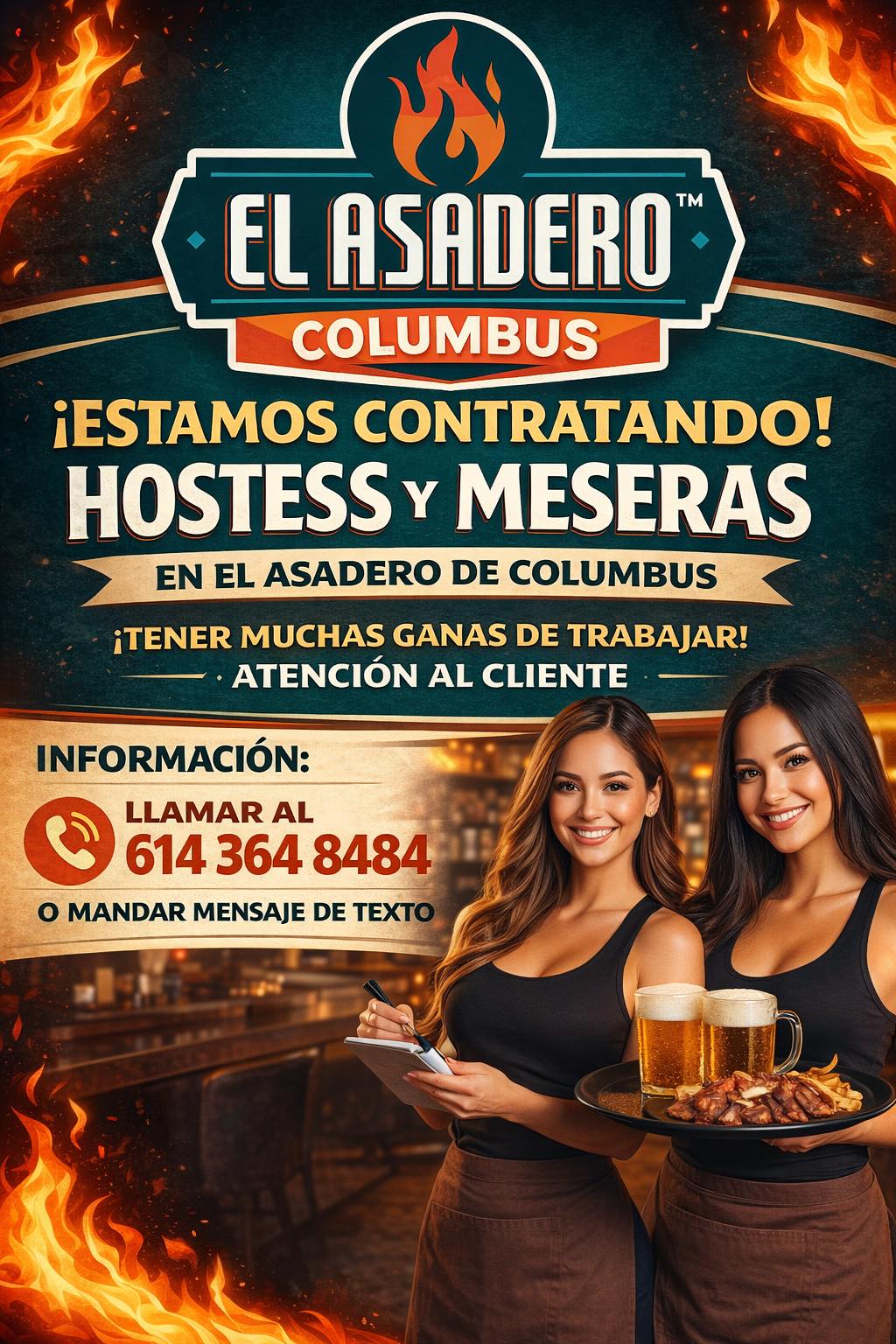 Se busca personal (Hostess/Meseras) – El Asadero de Columbus